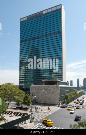 Gebäude der Vereinten Nationen, UN-Hauptquartier, Manhattan, New York City, New York, New York, USA - Bild von öffentlichem Grund Stockfoto