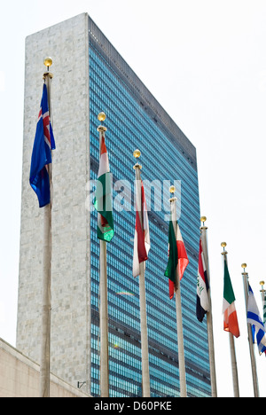 Gebäude der Vereinten Nationen, UN-Hauptquartier, Manhattan, New York City, New York, New York, USA - Bild von öffentlichem Grund Stockfoto
