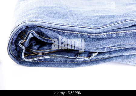 Eine Bilder-Jeans erfolgt sichtbar Textur. Stockfoto