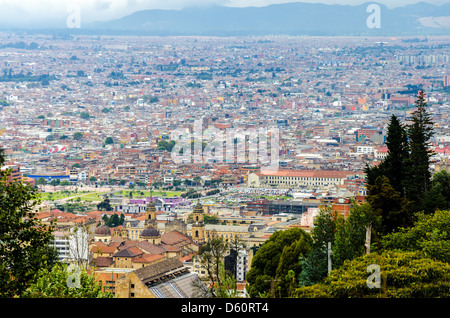 Luftaufnahme von La Candelaria, dem historischen Viertel von Bogota, Kolumbien Stockfoto
