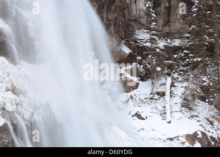 Österreich. Die Krimmler Wasserfälle im Nationalpark Hohe Tauern.  Niedriger fällt. Stockfoto