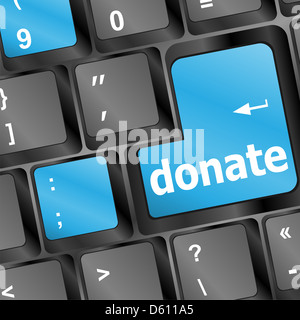 Spenden Sie-Stichwort auf Computer-Tastatur Stockfoto