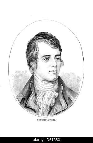 Dieses Bild aus dem Jahr 1876 von *A Festival of Song* zeigt Robert Burns, einen der größten Dichter der englischen Sprache. Die Illustration feiert seine Beiträge zu Lyrik und Lied. Stockfoto