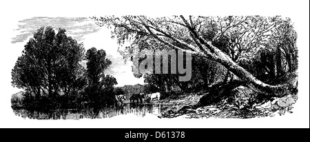 Eine Illustration aus dem Jahr 1876 aus „A Festival of Song“, bei der die Werke der größten Dichter der englischen Literatur gefeiert werden. Die Illustration verdeutlicht die kulturelle und künstlerische Bedeutung der Poesie in der Gesellschaft des 19. Jahrhunderts. Stockfoto