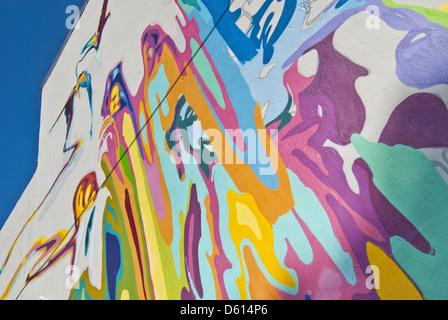 Graffiti-Kunst von Johnny Robles in Wynwood Arts District in Miami, Florida, USA Stockfoto