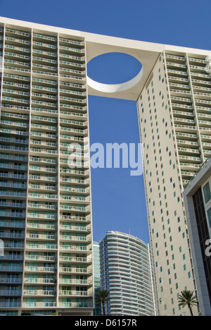 Innenstadt von Hochhäusern in Miami, Florida, USA Stockfoto