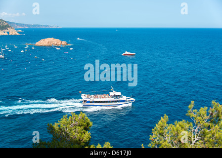 Vogel-Ansicht in einer Bucht am Tossa de Mar Spanien Stockfoto