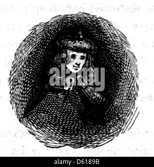 Eine Illustration aus der Kinderfee-Bibliothek, einer Sammlung von Märchen für Kinder. Das Bild zeigt wahrscheinlich eine der klassischen Märchenfiguren oder Szenen, die seit Jahrhunderten Teil der Kinderliteratur sind. Stockfoto