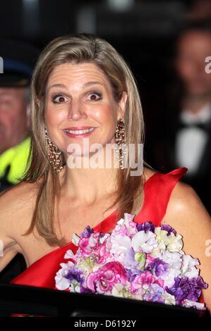 Niederländischen Kronprinzessin Maxima kommt auf das 125-Jahr-Jubiläum des Konzerthauses Concertgebouw Orchestra in Amsterdam, Concertgebouw, 10. April 2013. Foto: RPE-Albert Nieboer / Dpa/Alamy Live-Nachrichten Stockfoto