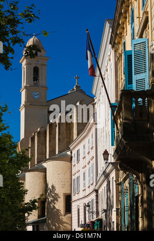 Frankreich, Korsika, Haute-Corse Abteilung, Le Cap Corse, Bastia, Place du Marche, Eglise St-Jean-Baptiste-Kirche Stockfoto