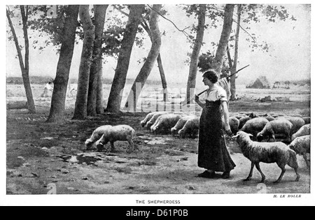 Dieses 1903 erschienene Sprachbuch bietet praktische Anleitungen zum Erlernen und Verstehen verschiedener Sprachen, darunter Themen wie Schafe und Hirten, und bietet wertvolle Lektionen für Sprachlernende im frühen 20. Jahrhundert. Stockfoto