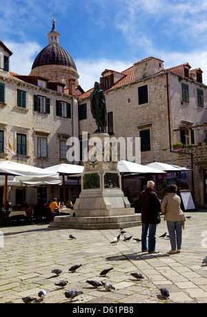 Gunduliceva Poljana Quadrat Altstadt Dubrovnik, UNESCO-Weltkulturerbe, Kroatien, Europa Stockfoto