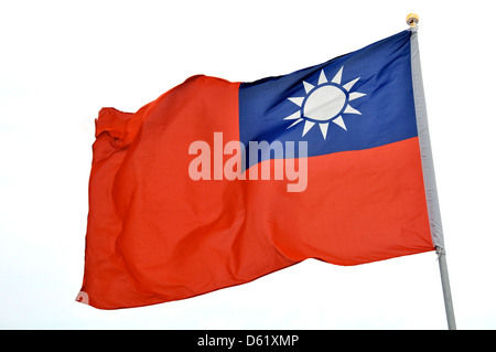 Taiwan Fahne am Fahnenmast Stockfoto