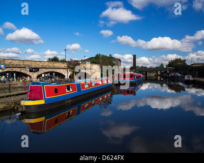 Sheffield canal Victoria Kais, nach Restaurierung Arbeitselemente Boot Liegeplätze-Hotels-Cafés-Bars-Shop-Einheiten und Marina UK Stockfoto