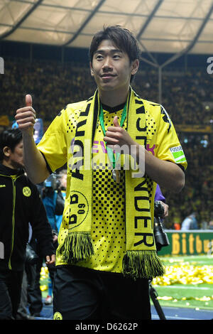 Fußball DFB Pokalfinale Borussia Dortmund - Bayern München bin 12.05.2012 Im Olympia Stadion in Berlin Shinji Kagawa (Dortmund) Foto: Revierfoto Stockfoto