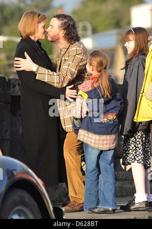 Steve Coogan Film-set für die sechsteilige Comedy-Serie "Moone Boy" Boyle, Irland - 12.01.12 Stockfoto