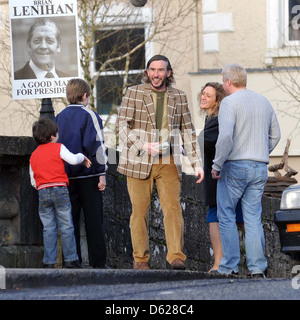 Steve Coogan Film-set für die sechsteilige Comedy-Serie "Moone Boy" Boyle, Irland - 12.01.12 Stockfoto