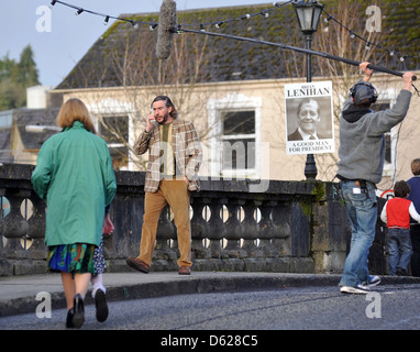 Steve Coogan Film-set für die sechsteilige Comedy-Serie "Moone Boy" Boyle, Irland - 12.01.12 Stockfoto