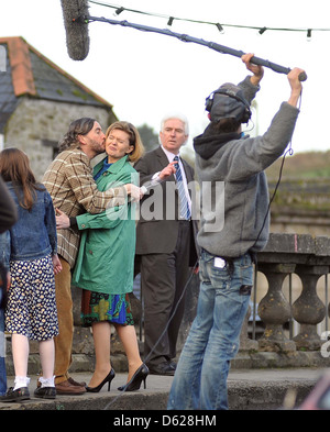 Steve Coogan Film-set für die sechsteilige Comedy-Serie "Moone Boy" Boyle, Irland - 12.01.12 Stockfoto