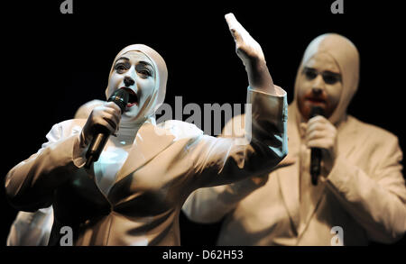 Der Israeli ein Cappella Gruppe Voca People führen Sie Teile ihrer neuen kommenden Deutschland-Tour in Hamburg, Deutschland, 22. Mai 2012. Sie besuchen 24 Städte in Deutschland ab Dezember 2012 bis März 2013. Foto: DANIEL RENHARDT Stockfoto