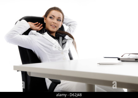 Entspannende junge Geschäftsfrau Stockfoto