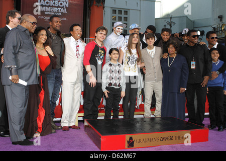 Decke, Jackson, Paris Jackson, Prince Michael Jackson, Katherine Jackson Michael Jacksons Familie und Kinder verewigt Stockfoto