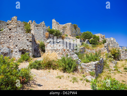 Ruinen der alten Festung in Mystras, Griechenland Stockfoto