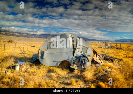 Stillgelegten Wohnwagen nach Hause Keeler in Kalifornien, USA Stockfoto