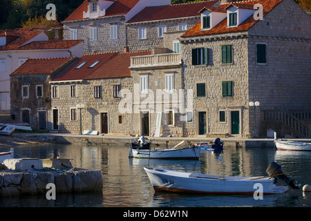 Hafen von Sudjuradj, Insel Sipan in der Nähe von Dubrovnik, Kroatien, Europa Stockfoto