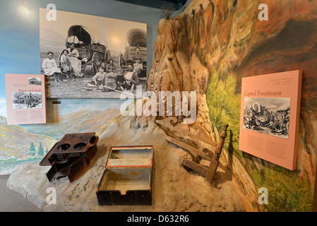 Ausstellung in der Oregon Trail Interpretive Center in der Nähe von Baker City, Oregon. Stockfoto