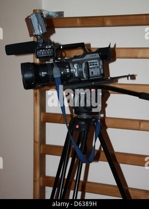 Ein digitaler Camcorder von Sony, der für die Aufnahme hochwertiger Videos entwickelt wurde. Er ist ideal für den privaten und professionellen Einsatz und bietet eine Reihe von Funktionen für die Aufnahme von Momenten in High Definition. Stockfoto