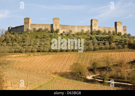 Europa, Italien, Toskana, Monteriggioni Monteriggioni, Toscana, Italien, Europa Stockfoto