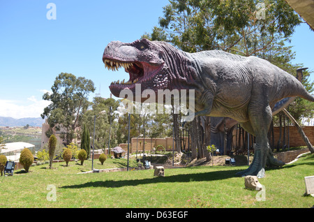 Parque Cretacico, Sucre - Dinosaurier Themenpark in Bolivien mit Fossilien und lebensgroße Statuen Stockfoto