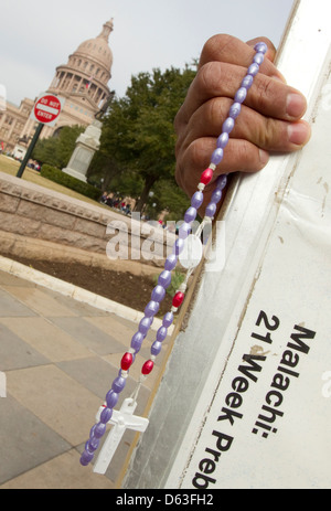 Anti-Abtreibung, pro-Leben Bürger und geistliche besuchen Rallye auf dem Kapitol von Texas in Austin, Texas Stockfoto