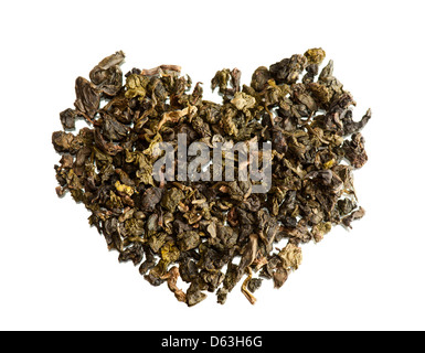 eingerollt Blätter von Oolong- oder Wulong Tee Stockfoto