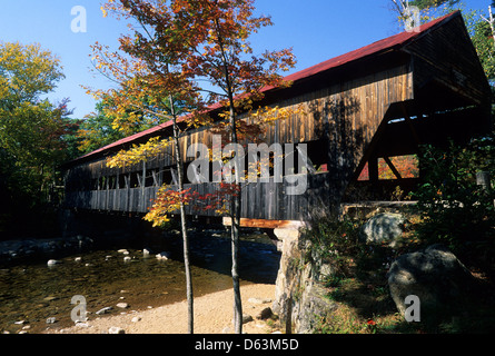 Elk281-1618 New Hampshire, weiße Mtns Kancamagus Highway, Albany bedeckt Brücke, 1869 Stockfoto