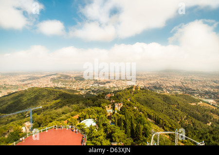 Ausblick auf Barcelona vom Tibidabo Stockfoto