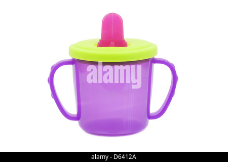 Multi farbige Tasse-Babyflasche Stockfoto