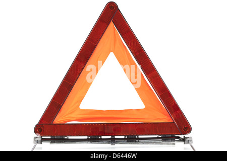 Warnung Zeichen Dreieck auf weißem Hintergrund Stockfoto