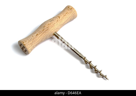 Korkenzieher isoliert auf weißem Hintergrund Stockfoto