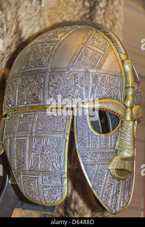 Kopie der Anglo Saxon Helm Suffolk UK Stockfoto