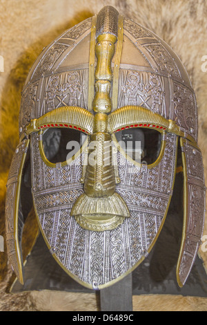 Kopie der Anglo Saxon Helm Suffolk UK Stockfoto