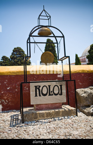 ROLOJ musikalische Symbol in die Großmeister-Burg in Rhodos Altstadt auf der Insel Rhodos, Griechenland. Stockfoto