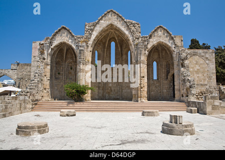 Kirche der Jungfrau von der Burgh in Rhodos Altstadt auf der Insel Rhodos in Griechenland. Stockfoto