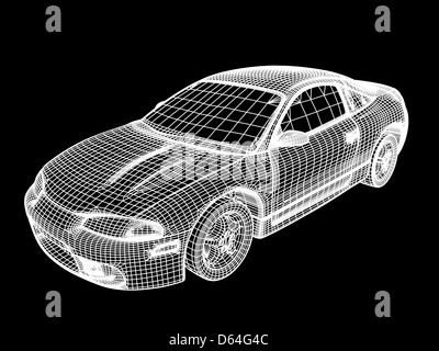 Computer aided Design eines Autos Stockfoto