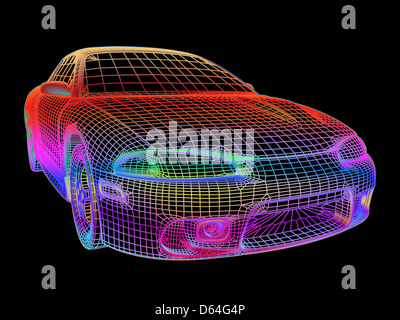 Computer aided Design eines Autos Stockfoto