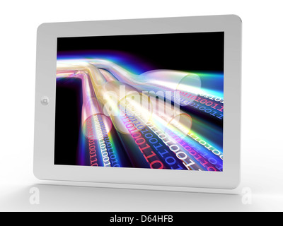 Tablet-Computer, Datenautobahn Stockfoto