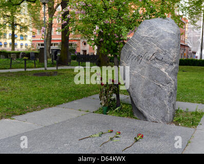 Das Grab des ermordeten schwedischen Politikers, Olof Palme (! 927-1986) ist in der Adolf-Friedrich-Kirche-Friedhof in Stockholm, Schweden, 19. Mai 2012 abgebildet. Foto: Britta Pedersen Stockfoto