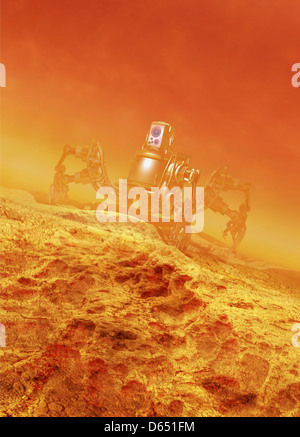 Mars Exploration, konzeptuellen Kunstwerk Stockfoto