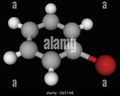 Bromobenzene Molekül Stockfoto